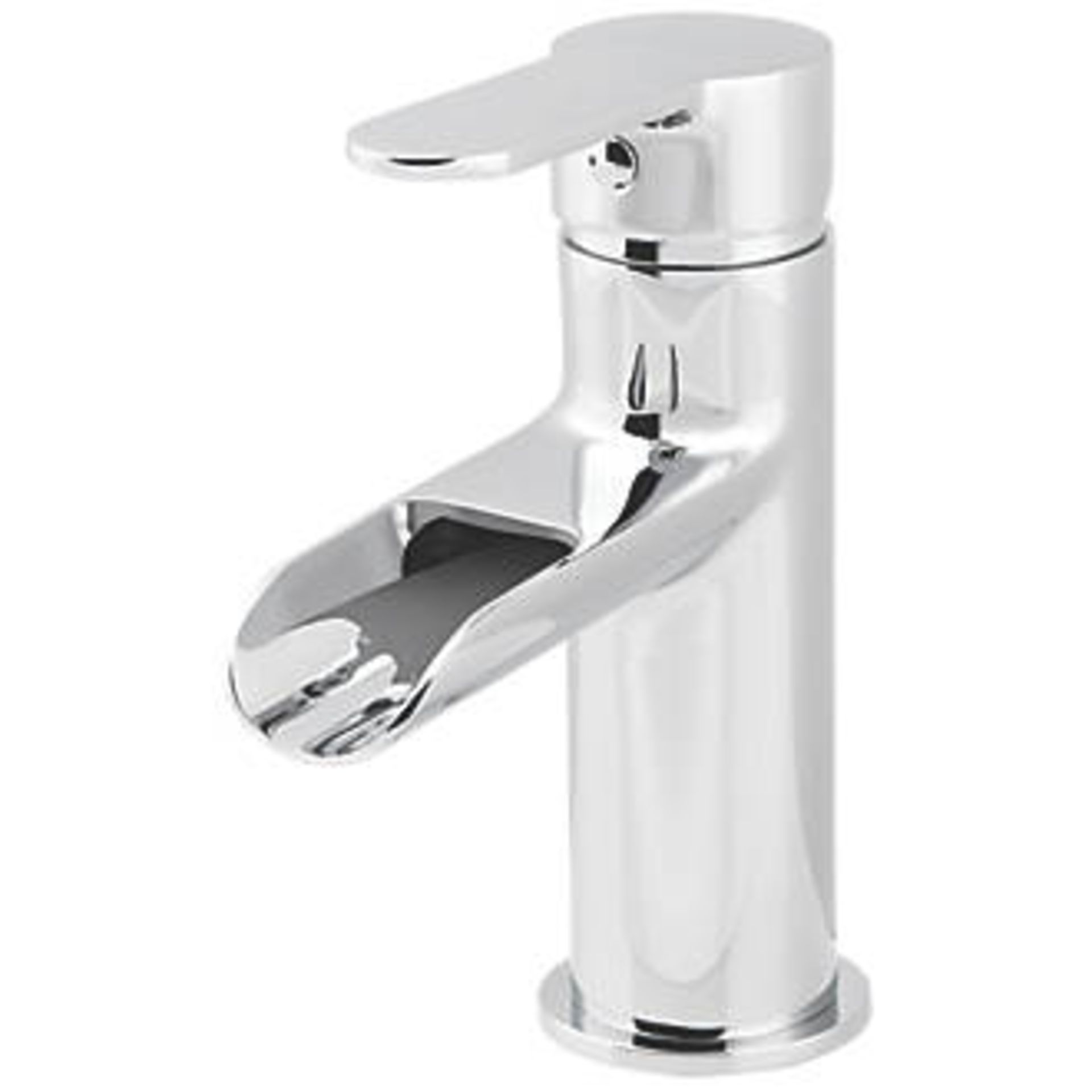 (JG95)NEW & BOXED COLINA WATERFALL SINGLE LEVER BASIN MONO MIXER TAP WITH POP-UP WASTE. Chrome-... - Image 2 of 2