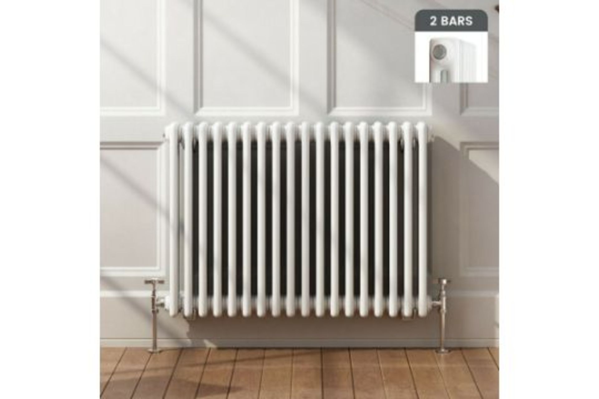 NEW & BOXED 600x828mm White Double Panel Horizontal Colosseum Traditional Radiator.RC563.RRP £...