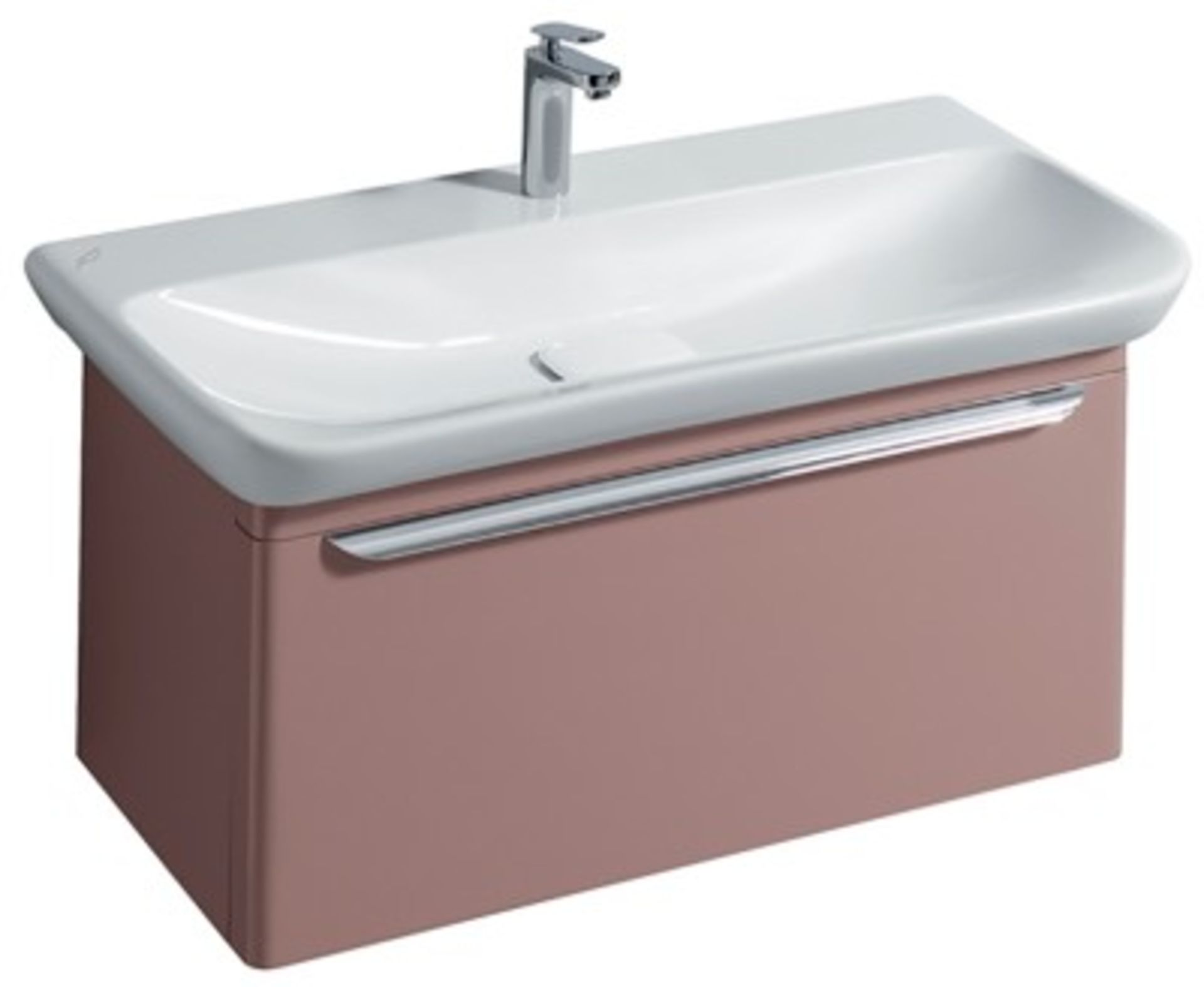 Brand New (LV23) Keramag 880mm Myday Taupe Vanity Unit. RRP £857.99. Comes complete with basin. Wall - Image 2 of 3