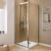 Brand New Twyfords 800x800 Pivot Hinged 8mm Glass Shower Enclosure Reversible Door + Side Panel.RRP