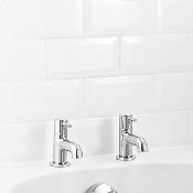 (JG125) NEW & BOXED HOFFELL BATH PILLAR TAPS. Chrome-plated brass bath pillar taps. Easy to cle...