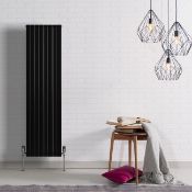 NEW & BOXED 1800x360mm Black Single Flat Panel Vertical Radiator.RRP £449.99.Made with low car...