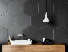 NEW 8m2 150x170mm Hanbury Hexogan Matte Anthracite Wall Tiles. Rarely do tiles combine beauty ...