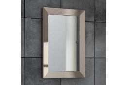 NEW & BOXED 300x450mm Clover Metallic Nickel Framed Mirror. Made from eco friendly recycled ...