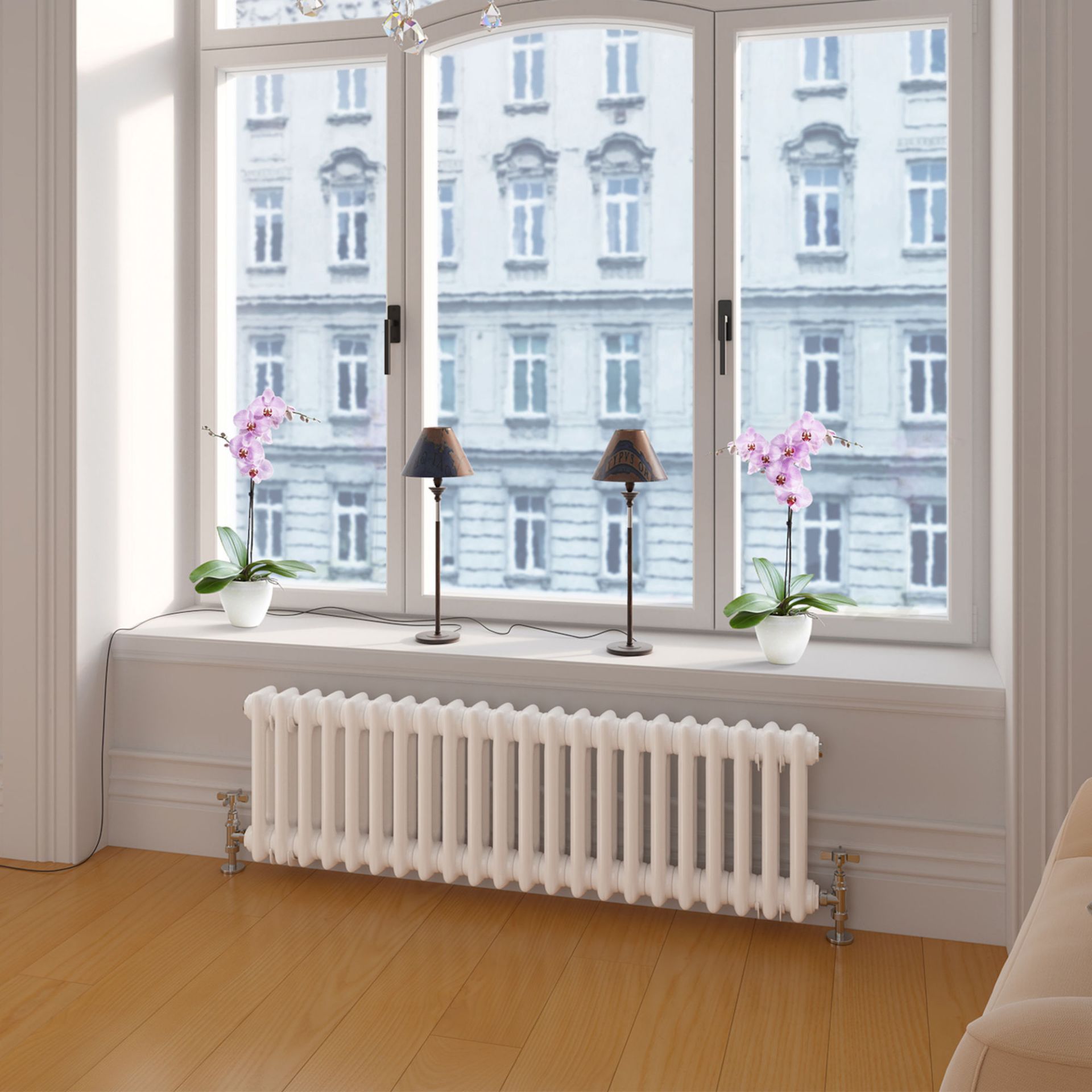 (WG16) NEW 300x1000mm White Double Panel Horizontal Colosseum Traditional Radiator. RRP £447.9... - Image 2 of 3