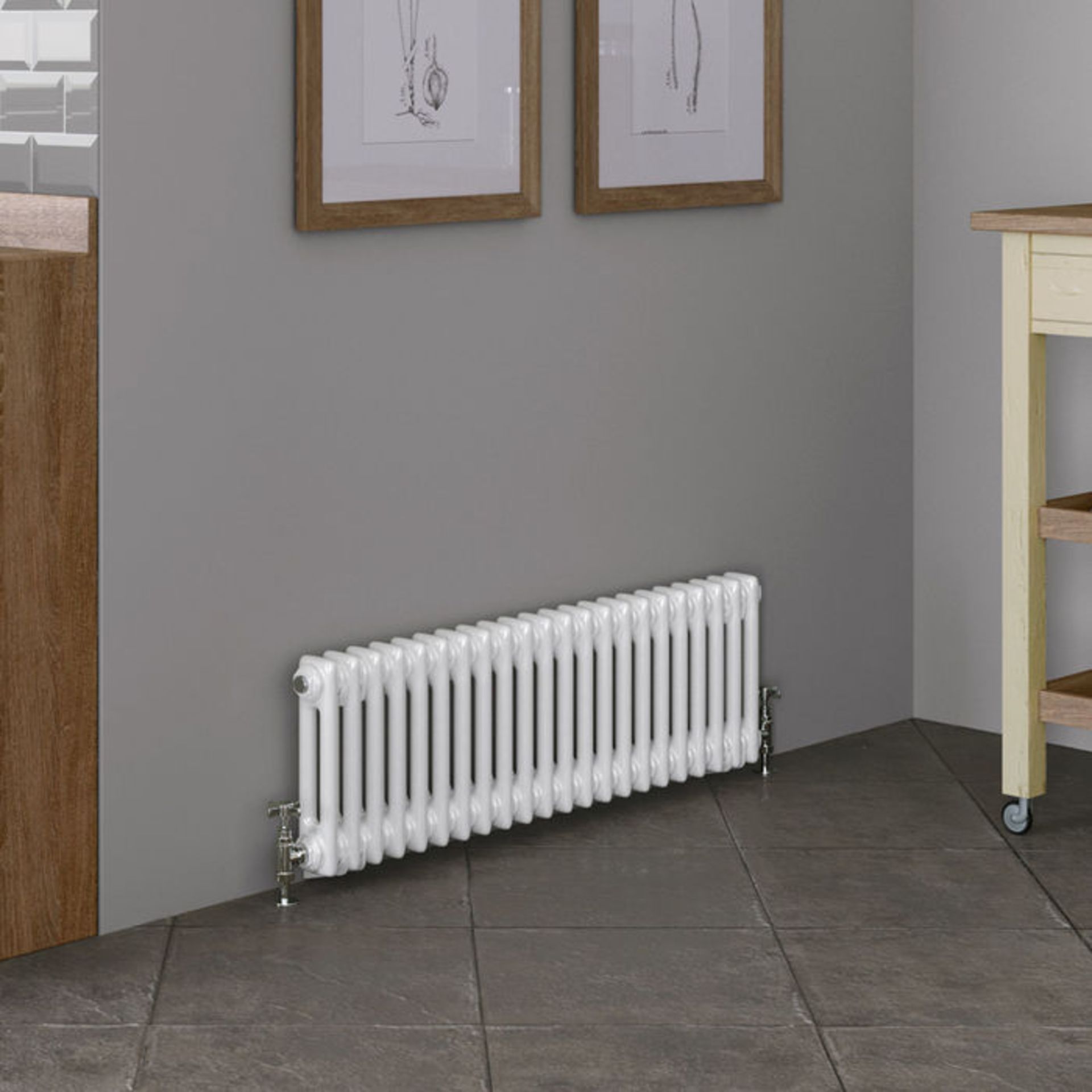 (WG16) NEW 300x1000mm White Double Panel Horizontal Colosseum Traditional Radiator. RRP £447.9... - Image 3 of 3