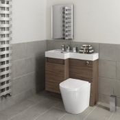 NEW 906mm Olympia Walnut Effect Drawer Vanity Unit Left with Lyon Pan FULL SET. RRP £999.99.C...