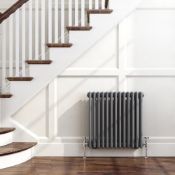 Brand New 600x600mm Anthracite Double Panel Horizontal Colosseum Traditional Radiator. RRP £469.99.R