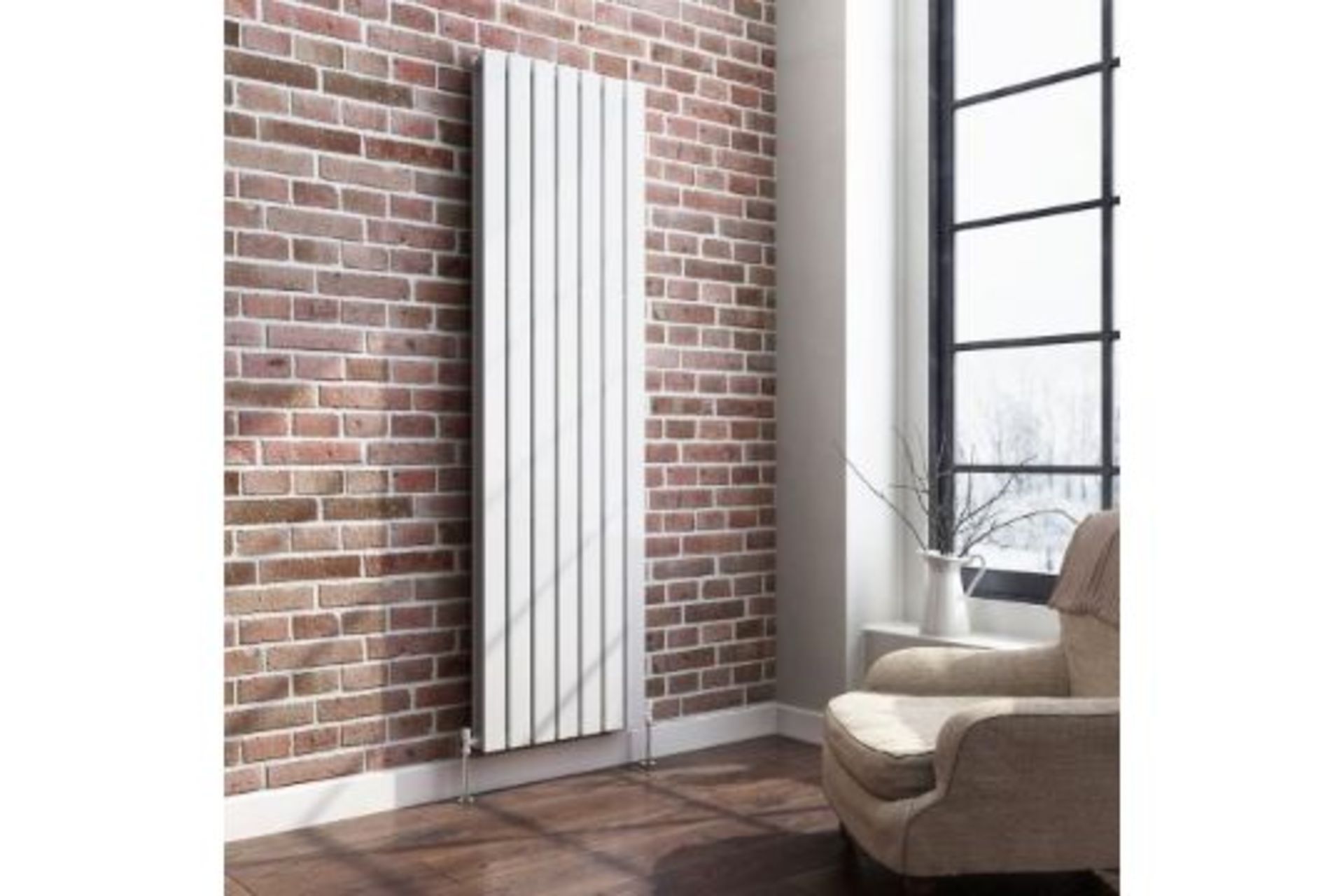 NEW & BOXED 1800x532mm Gloss White Double Flat Panel Vertical Radiator. RRP £499.99.Designer ... - Image 2 of 2