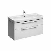 Brand New (QL22) Twyfords 1200x480mm White Gloss Vanity Unit. RRP £796.99. Supplied Pre- Assembled 2