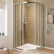 (YC60) NEW 900X900MM - 6MM - ELEMENTS QUADRANT SHOWER ENCLOSURE. 6mm Safety Glass Fully waterp...