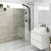 NEW & BOXED Twyfords 900mm - 8mm - Premium EasyClean Wetroom Panel. Rrp £399.99.H85950CP. 8m...