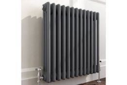 NEW & BOXED 600x600mm Anthracite Double Panel Horizontal Colosseum Traditional Radiator. RRP ?...