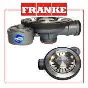 (FR37) NEW Franke Low Pr Waste Semi Int + Overflow. The Franke Kitchen Sink 90mm Basket Straine...