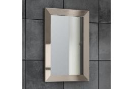 NEW & BOXED 300x450mm Clover Metallic Nickel Framed Mirror. Made from eco friendly recycled pl...