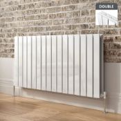 NEW & BOXED 635x1020mm Gloss White Double Flat Panel Horizontal Radiator. RRP £694.99.Made wi...