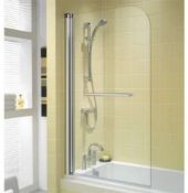 NEW & BOXED Twyford OF0969CP Polished Chrome Outfit Single Panel Bath Screen, Outfit Single Pan...
