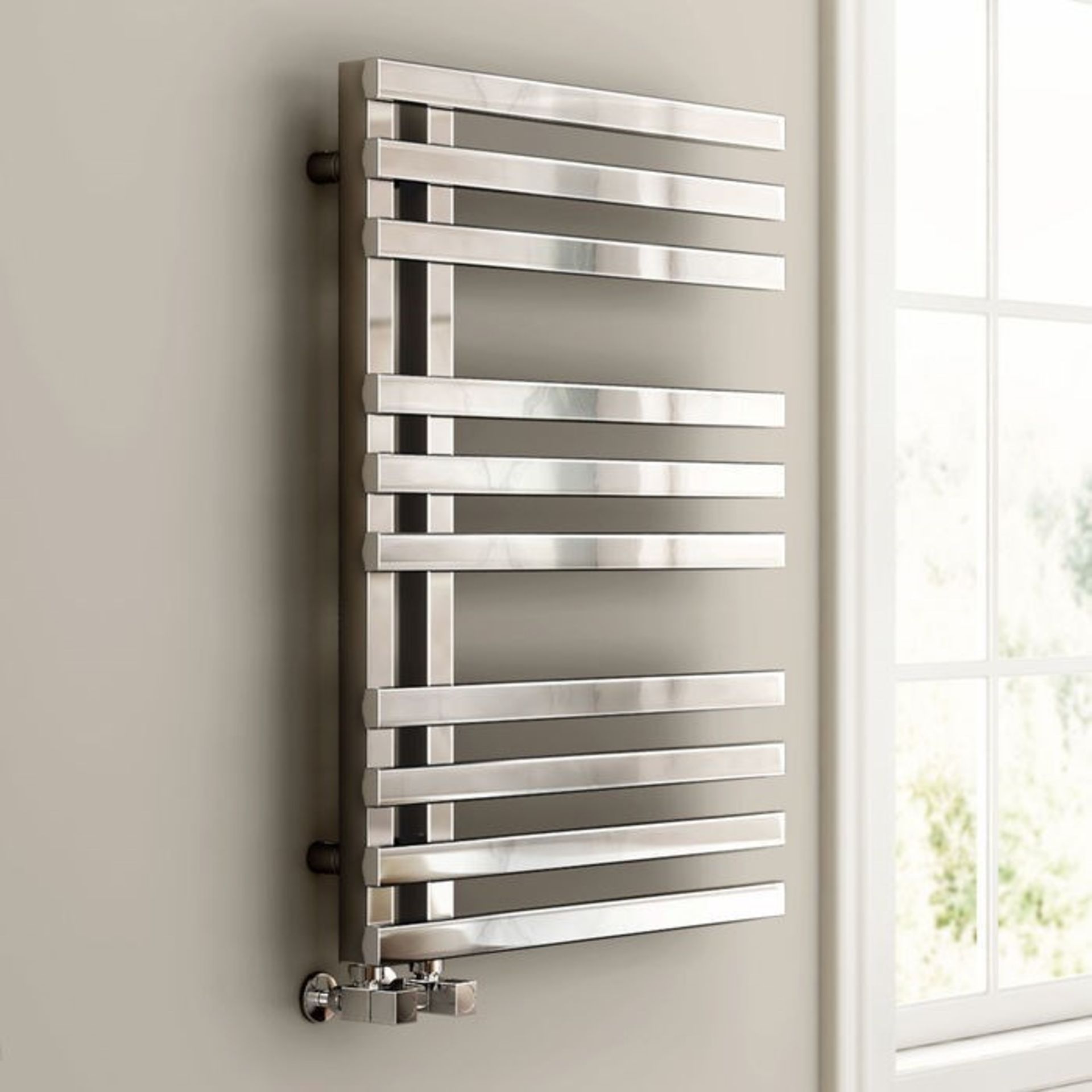 Brand New 800x600mm Chrome Designer Towel Radiator -Square Rail. RRP £364.99.RD800600.Enjoy the conv - Image 2 of 3