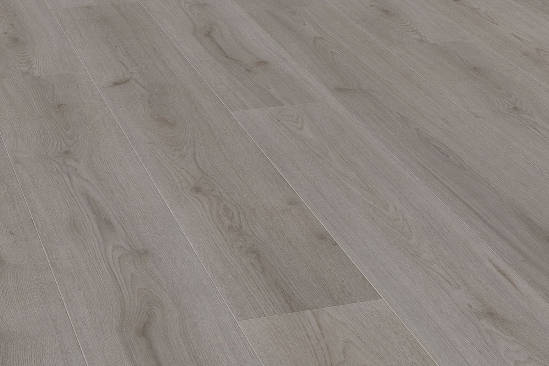 NEW 6.36m2 WILD DOVE OAK LAMINATE FLOORING . The elegant mid-grey hue of this floor complements... - Image 2 of 2