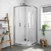 (YC89) NEW 900x900mm Quadrant Shower Enclosure. constructed of 4mm lightweight safety glass Fu...