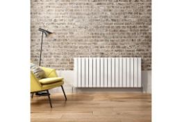 BRAND NEW BOXED 600x988mm Gloss White Double Flat Panel Horizontal Premium Radiator. RRP £624...