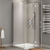 NEW & BOXED Twyfords 700x700mm - 8mm - Premium EasyClean hinged door shower enclosure. RRP £4...