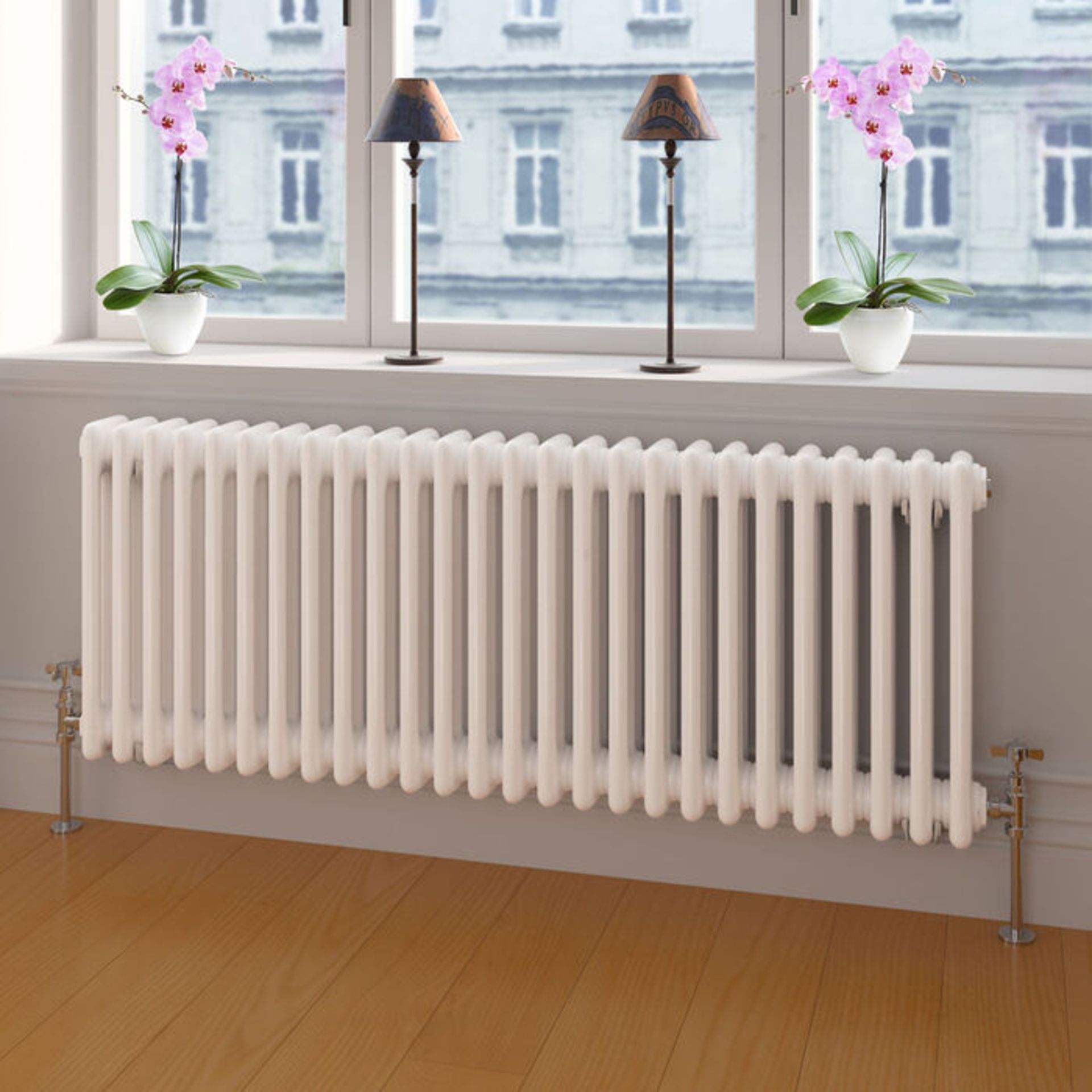 NEW & BOXED 300x1148mm White Triple Panel Horizontal Colosseum Traditional Radiator. RRP £444... - Image 2 of 2