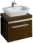 Brand New (WS33) Keramag Geberit 600mm Silk Walnut Vanity unit.RRP £818.99.Comes complete with basin