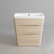 NEW & BOXED 800mm Austin II Light Oak Effect Built In Sink Drawer Unit - Floor Standing. RRP £...