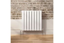 NEW & BOXED 600x600mm Gloss White Double Flat Panel Horizontal Radiator - Premium. RRP £564...