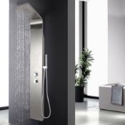 (Z164) NEW & BOXED Shower Panel Column Tower w/ Body Jets + Waterfall Bathroom Shower. The att...