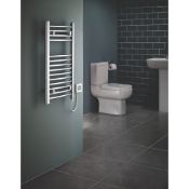 (H17) FLOMASTA CURVED ELECTRIC TOWEL RADIATOR 700 X 400MM CHROME. Electrical installation only....