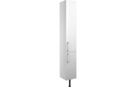 NEW (M104) Alba 1800 White Gloss Two Door Tall Bathroom Storage Unit. RRP £345.00. This unit c...
