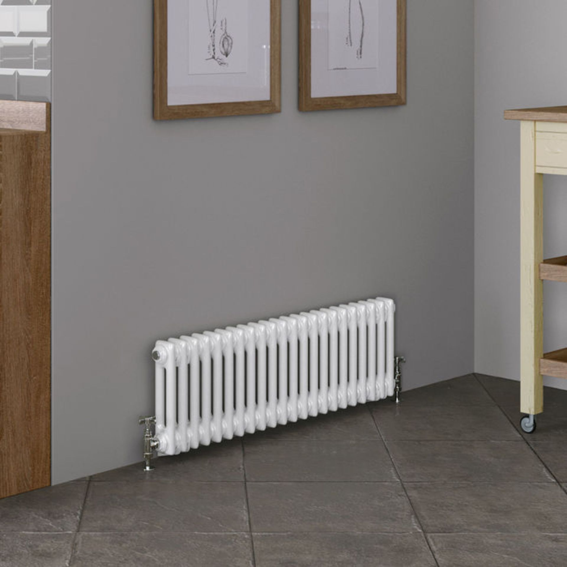 (H20) 300x1042mm White Four Panel Horizontal Colosseum Traditional Radiator. RRP £363.99. Made... - Image 5 of 6