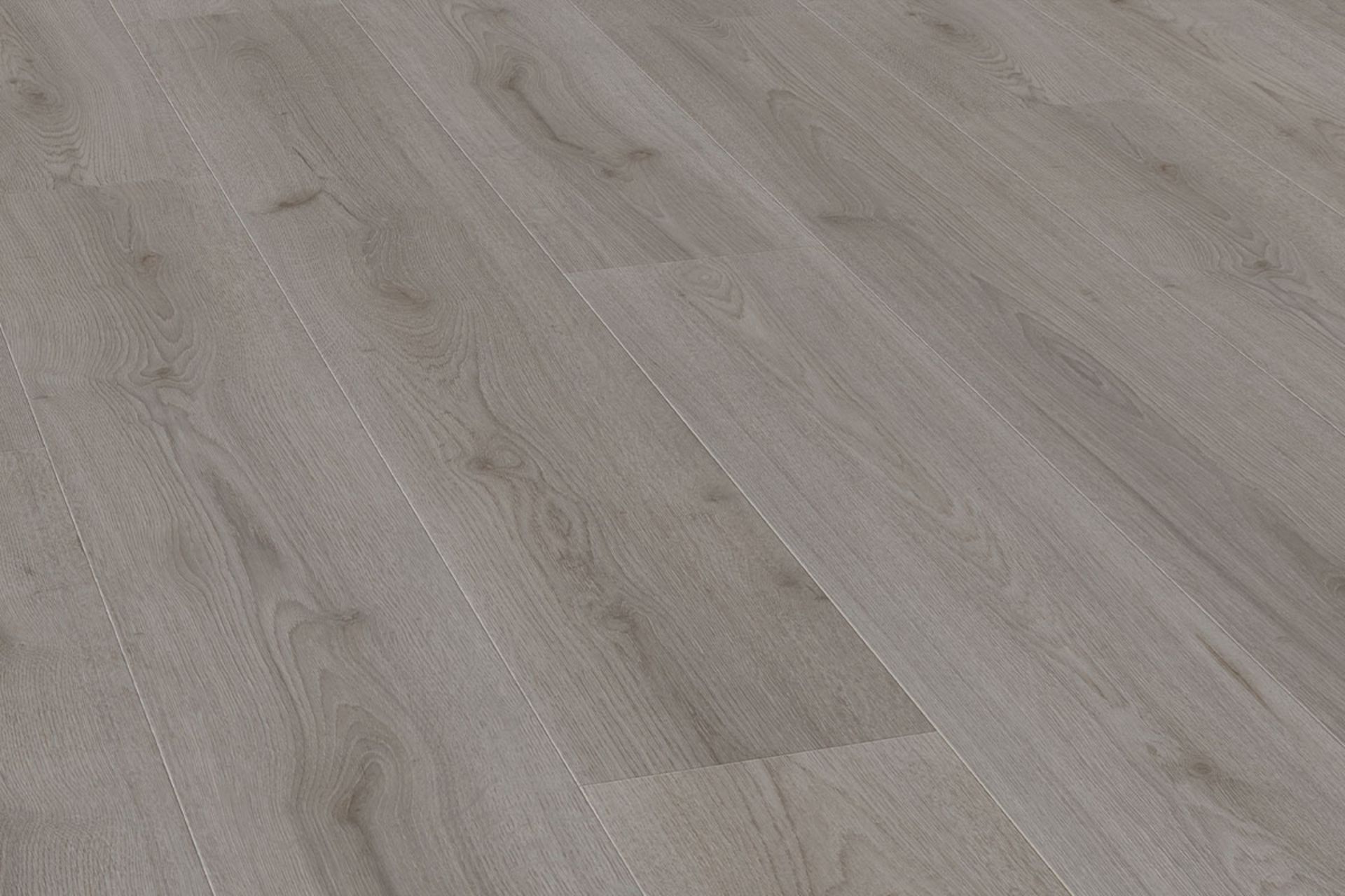 NEW 7.17m2 WILD DOVE OAK LAMINATE FLOORING . The elegant mid-grey hue of this floor complements... - Image 2 of 2