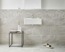 NEW 5.4m2 Bloomsbury Brook Edge Lapatto Beige Wall and Floor Tiles. 300x600mm per tile, 8.3mm ...