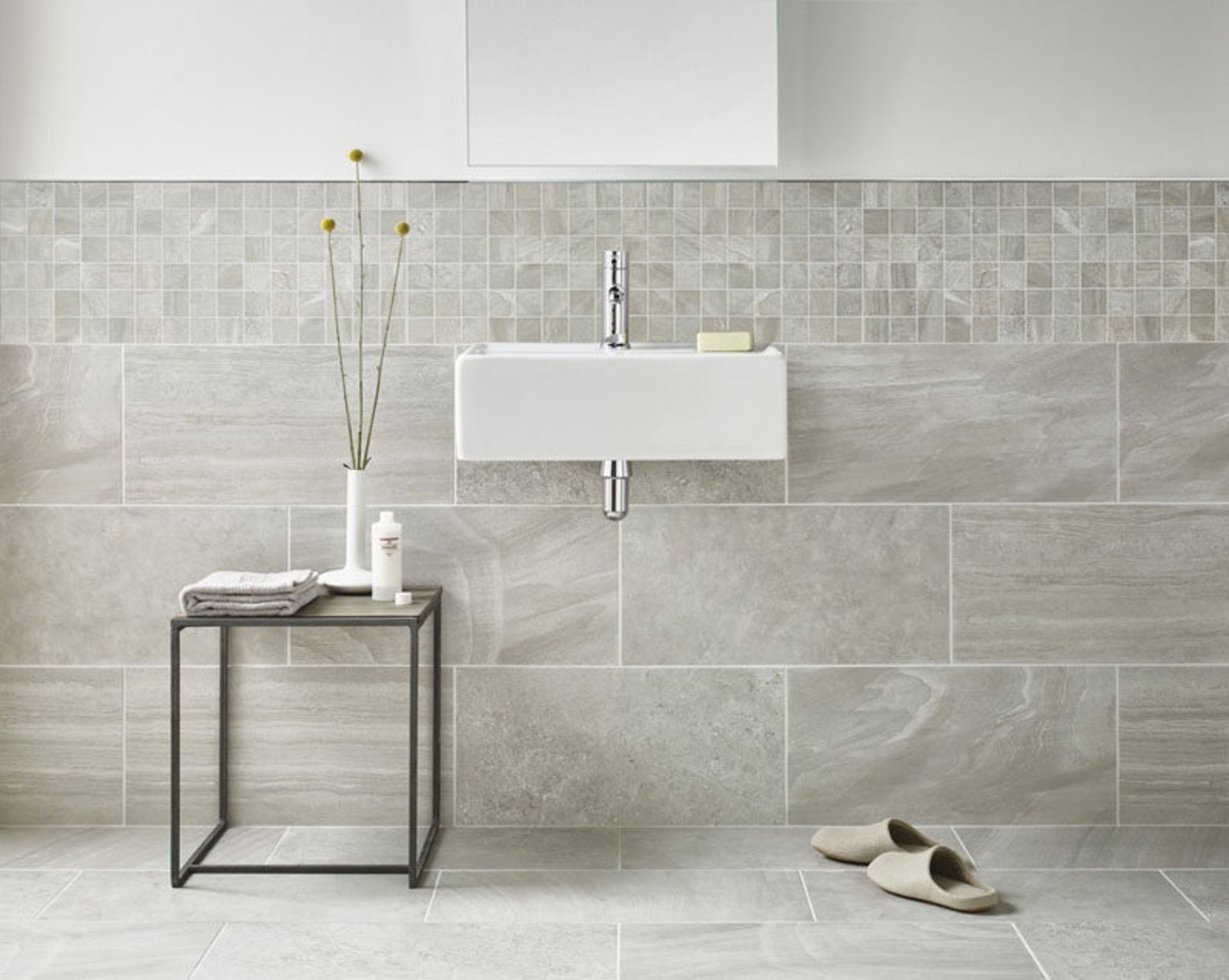 NEW 5.4m2 Bloomsbury Brook Edge Lapatto Beige Wall and Floor Tiles. 300x600mm per tile, 8.3mm ...