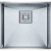 NEW (F1) FRANKE Peak PKX 110 45 Stainless Steel. Hand finished contoured bowls Square waste fo...
