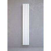 (H38) 1800x280mm ALULITE ARC ALUMINIUM RADIATOR WHITE. Contemporary aluminium radiator with lig...