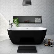 NEW (M6) 1655x750mm Harlesden Black Freestanding Bath. RRP £2,999. If you want to make a stat...