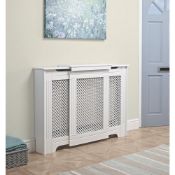 (H27) VICTORIAN ADJUSTABLE RADIATOR COVER WHITE 970-1420 X 235 X 936MM.White finish. Provides a...