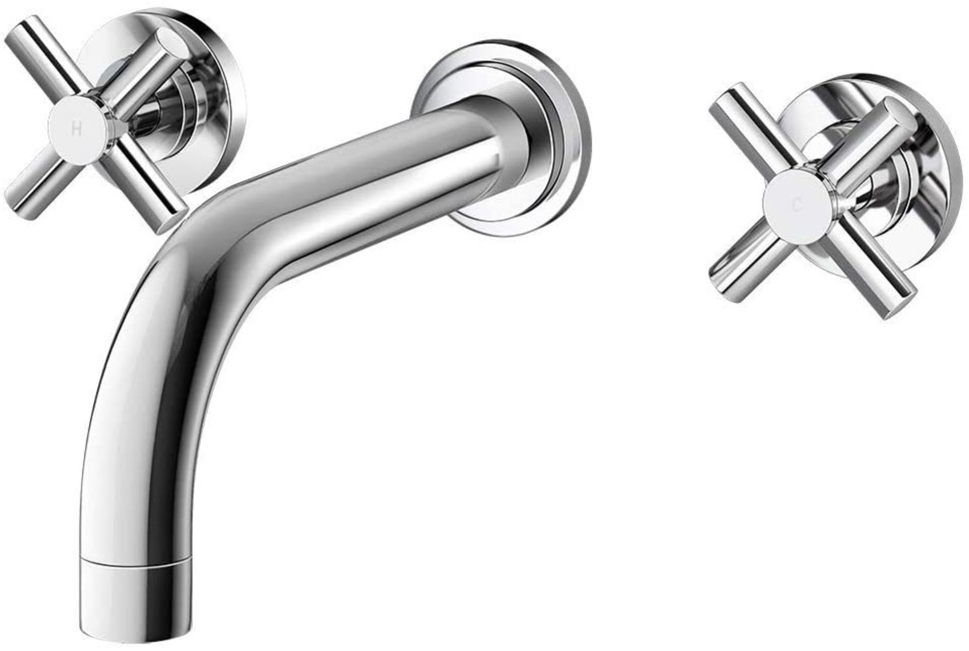 Brand New Austin Crosshead Chrome Wall Mounted Sink Mixer. RRP £169.99.Luxurious sleek Chrome finish - Image 2 of 2