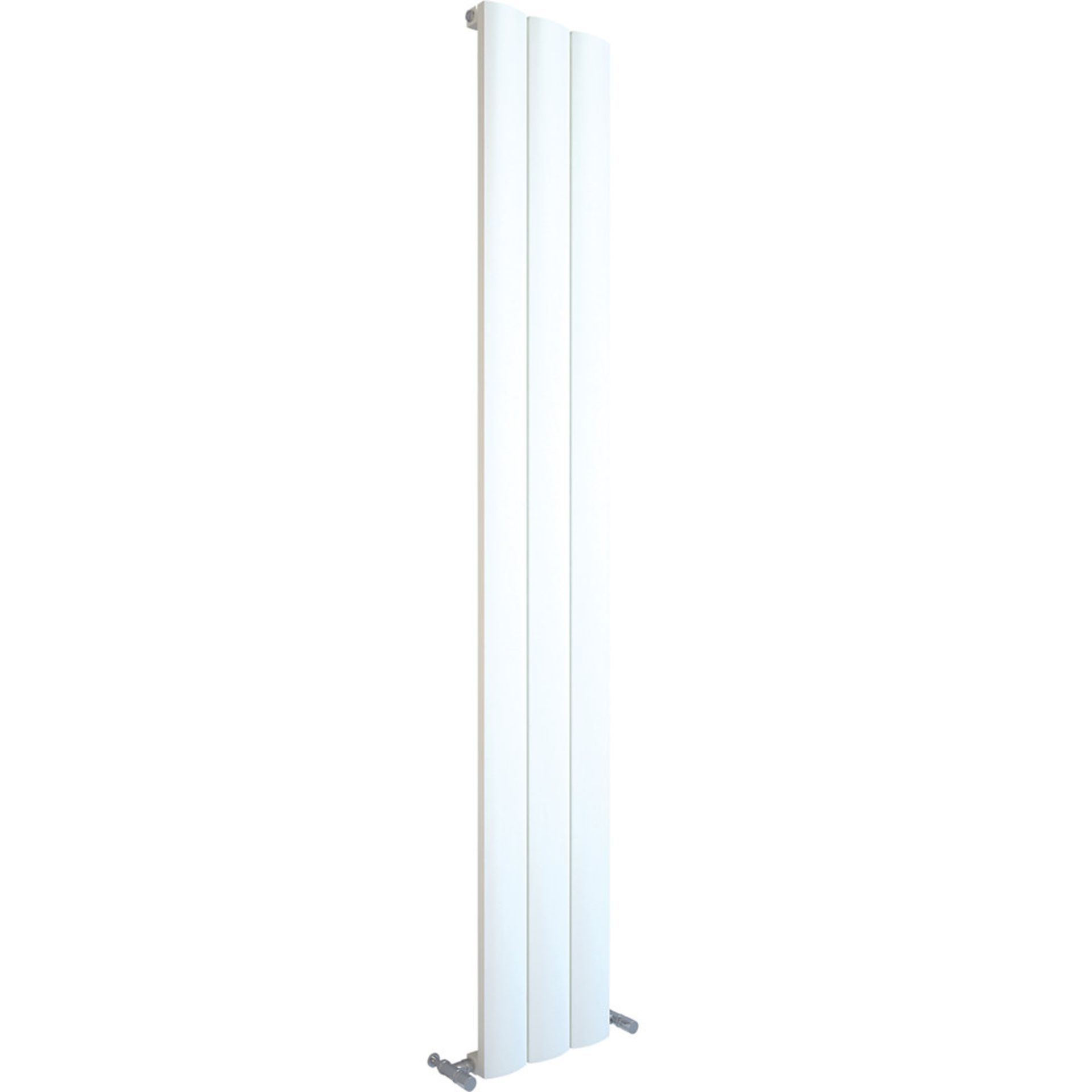 (H38) 1800x280mm ALULITE ARC ALUMINIUM RADIATOR WHITE. Contemporary aluminium radiator with lig... - Image 3 of 6