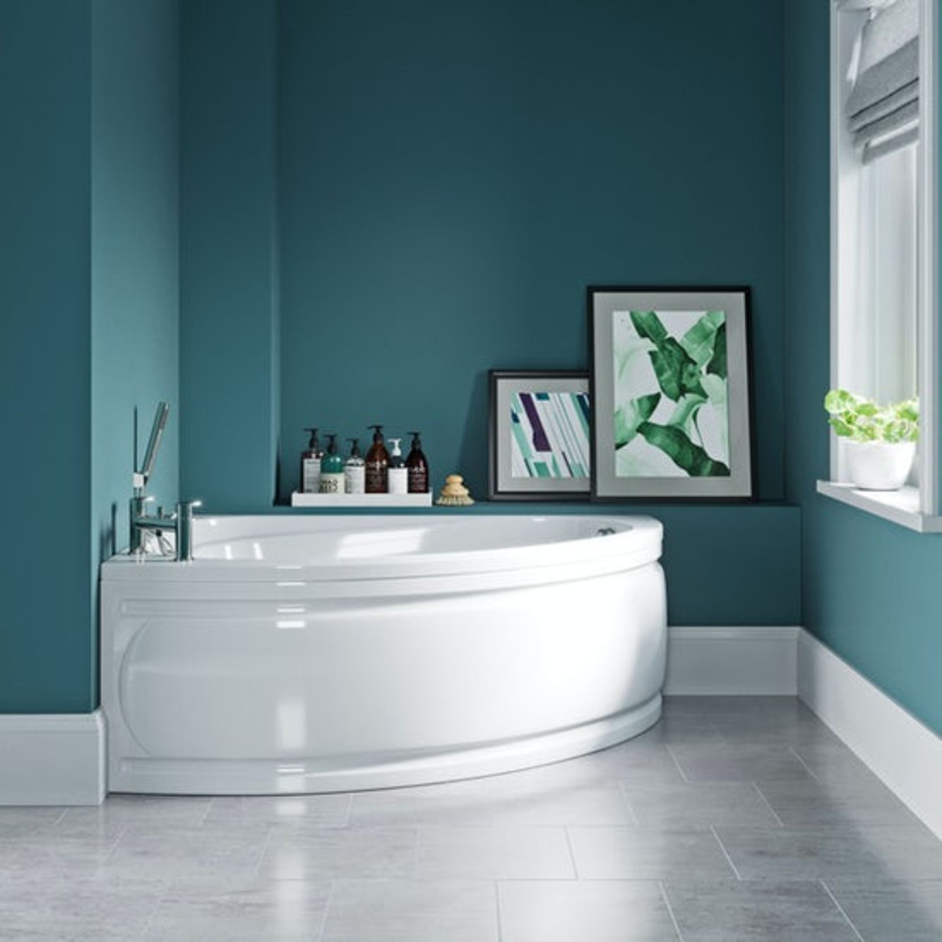 NEW (G108) 1000x1500mm Elsdon corner bath with seat. RRP £339.99. Panel not included. Manuf... - Image 3 of 3