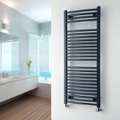 NEW (M156) 1200x500mm 22mm Curved Towel Warmer Anthracite. RRP £195.99. 22mm Curved Towel War...