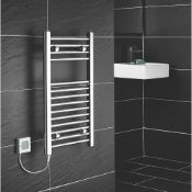 (H15) FLOMASTA FLAT ELECTRIC TOWEL RADIATOR 700 X 400MM CHROME. Electrical installation only. E...