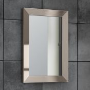 NEW & BOXED 300x450mm Clover Metallic Nickel Framed Mirror. Made from eco friendly recycled pl...