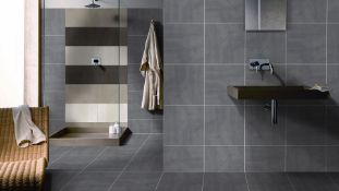 NEW 7.1m2 Porland Marengo Grey Wall and Floor Tiles. 450x450mm Per Tile, 8.8mm Thick. Indust...