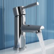 NEW (AL98) Chrome Basin Sink Mixer Tap Modern Bathroom Lever Faucet. Chrome plated solid brass ...