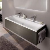 NEW (AL6) Keramag 1595mm Xeno Wooden Structure Scultura Grey Vanity Unit. RRP £1,989.99.Comes...